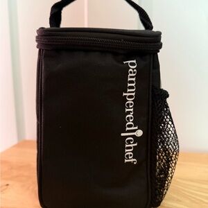 Pampered Chef Black Insulated Salad Tote